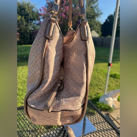 Coach Madison Phoebe Op Art Pearlescent Fabric and Leather Shoulder Bag - Picture 4 of 13